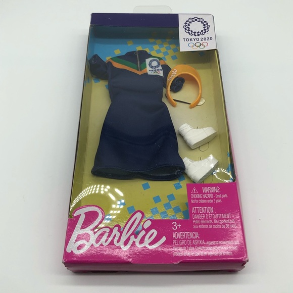 Barbie Fashion Outfit Tokyo 2020 Olympics Blue Dress White Boots Visor - Picture 1 of 4